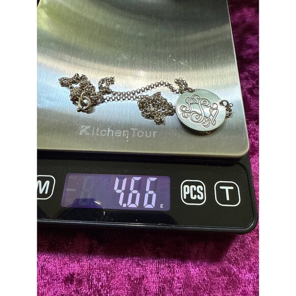 Engraved Sterling Silver Cuff Bracelet "Mildred" & Monogram Pendant Necklace - Picture 10 of 10